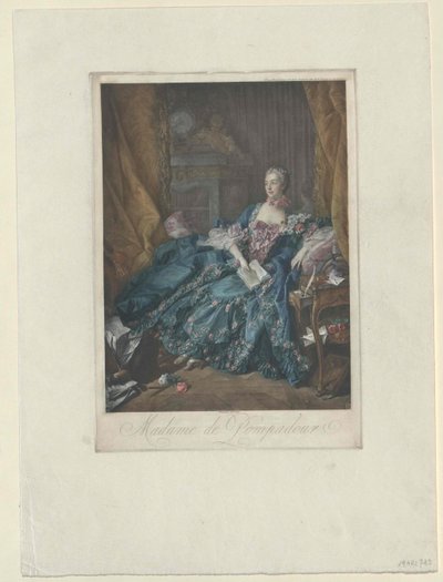 Jeanne Antoinette Poisson Pompadour af Artist Unknown