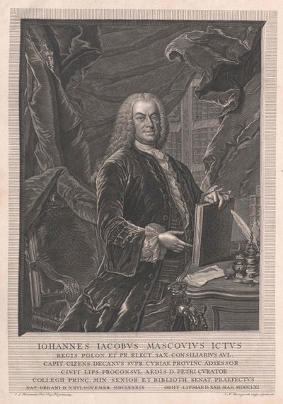 Johann Jakob Mascov af Artist Unknown