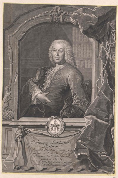 Johann Zachariah Platner af Artist Unknown