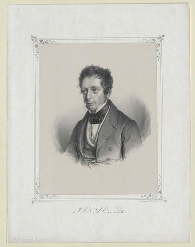 Johannes Carsten Hauch (print) af Artist Unknown
