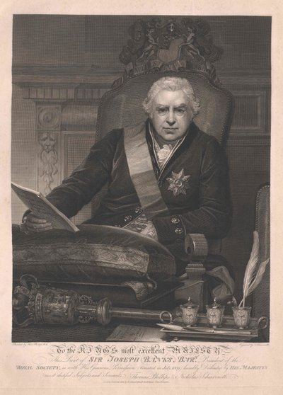 Joseph baronet Banks af Artist Unknown