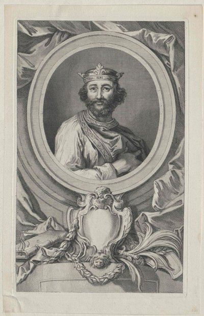 Kongen af England Edward I (print) af Artist Unknown