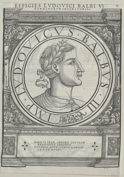 Kong af Frankrig Louis II the Stammerer (tryk) af Artist Unknown