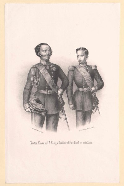 Kong af Italien Victor Immanuel II af Artist Unknown