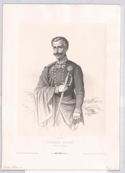 Konge af Sardinien Charles Albert af Artist Unknown