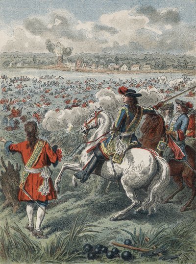 Ludvig XIV i Holland - Passage af Rhinen (tryk) af Artist Unknown