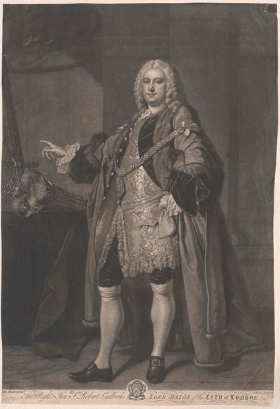 Borgmester i London Robert Ladbroke af Artist Unknown