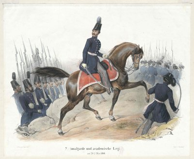 Nationalgarden og den kollegiale legion den 26. maj 1848 af Artist Unknown