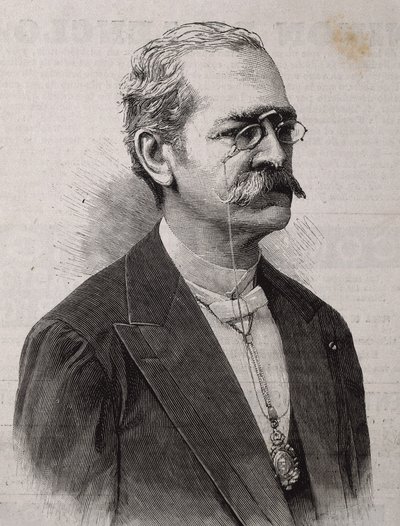 PALMA, Ricardo (1833-1919). Peruviansk forfatter, forsker, bibliotekar og politiker. Gravering. af Artist Unknown