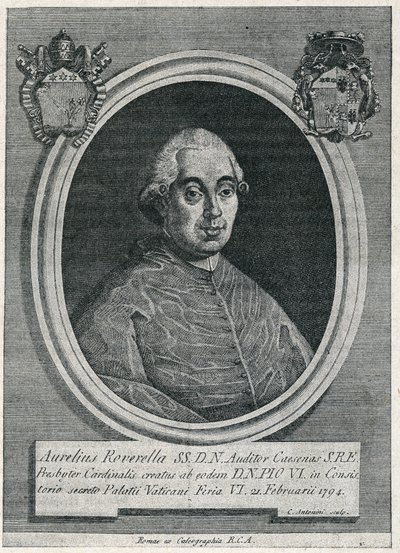 Portræt af Aurelio Roverella (1748 -1812), italiensk kardinal fra det 18. århundrede. af Artist Unknown