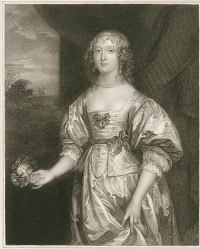 Portræt af Elizabeth Cecil (kobberstik) af Artist Unknown
