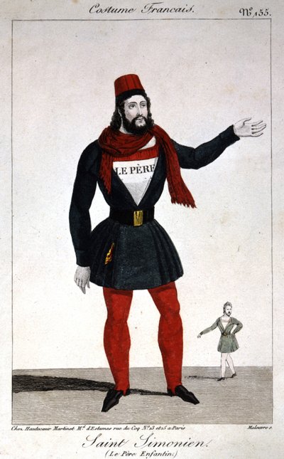 Portræt af fader Enfantin (eller Prosper Enfantin) (1796-1864), Saint Simonien. af Artist Unknown