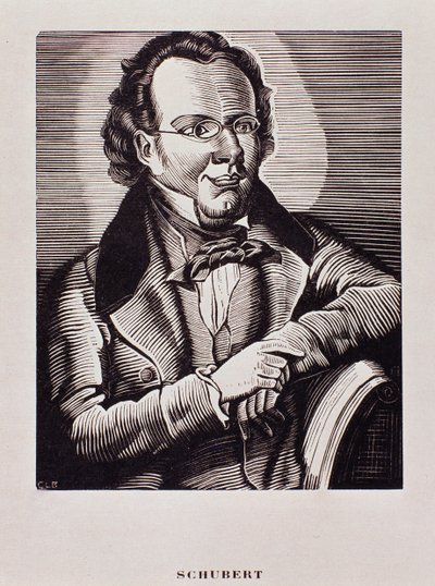 Portræt af Franz Schubert (karikatur) af Artist Unknown