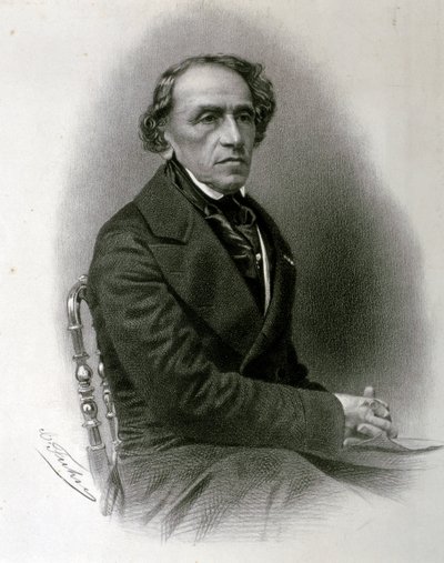 Portræt af Giacomo Mayerbeer (radering) af Artist Unknown