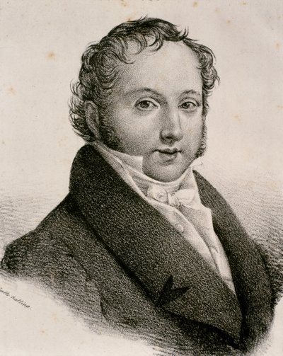 Portræt af Gioachino Antonio Rossini (radering) af Artist Unknown