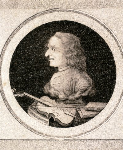 Portræt af Giuseppe Tartini (radering) af Artist Unknown