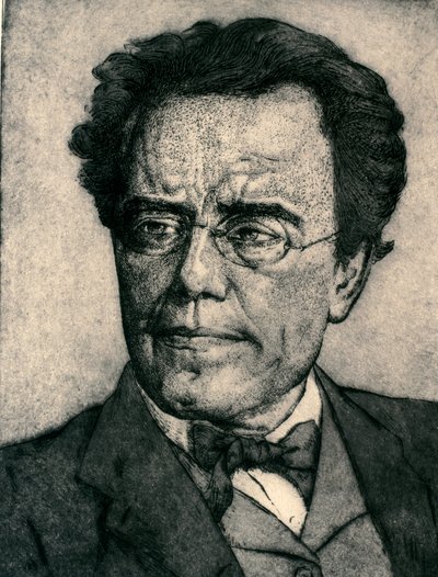 Portræt af Gustav Mahler (radering) af Artist Unknown