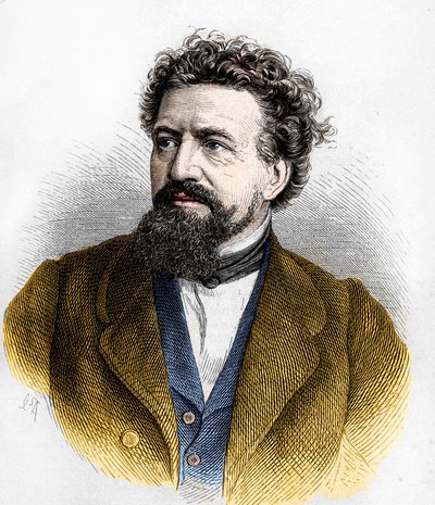 Portræt af Hermann von Lingg . af Artist Unknown