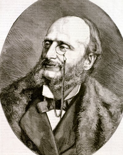 Portræt af Jacques Offenbach (radering) af Artist Unknown