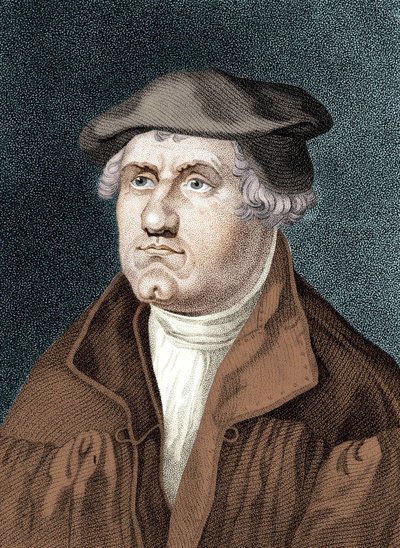 Portræt af Martin Luther - kobberstik, n.d. af Artist Unknown