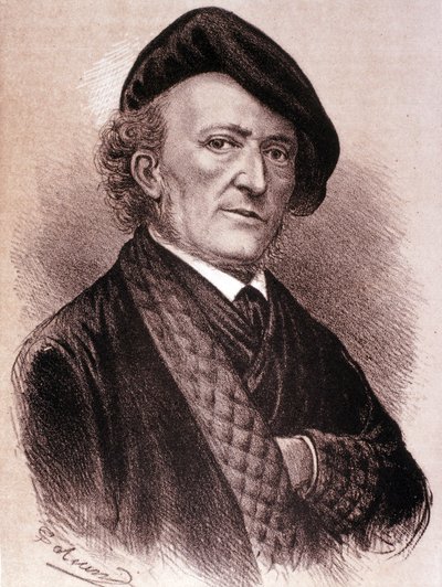 Portræt af Wilhelm Richard Wagner (radering) af Artist Unknown