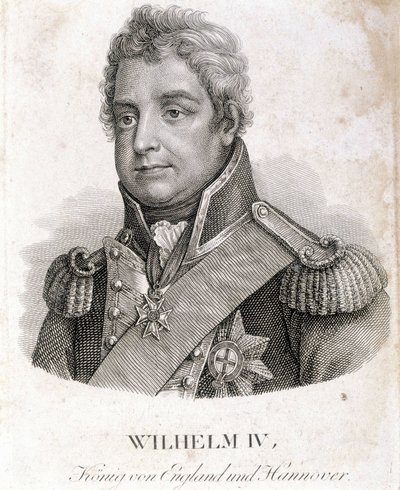 Portræt af William IV, konge af Storbritannien og Irland, konge af Hannover. af Artist Unknown