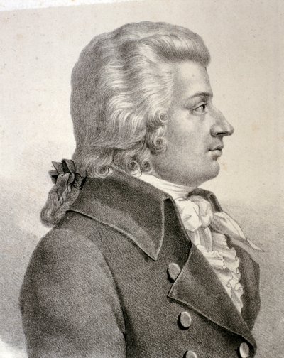 Portræt af Wolfgang Amadeus Mozart (radering) af Artist Unknown