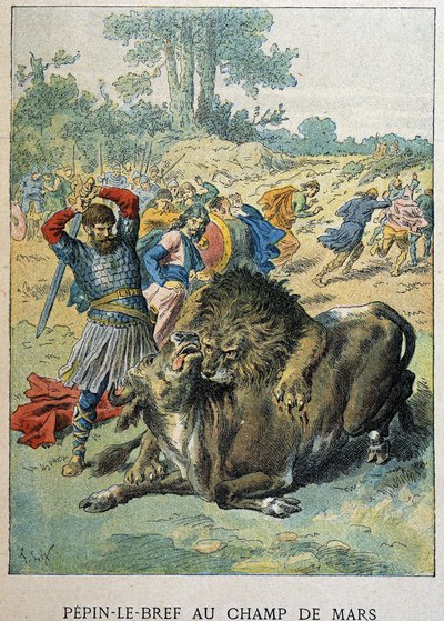 Pépin the Brief på Champ de Mars omkring 750. af Artist Unknown