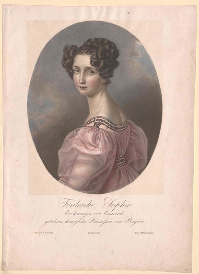 Prinsesse af Bayern-Zweyb.-Birkenfeld Sophie (print) af Artist Unknown