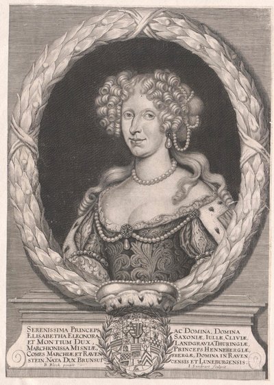 Prinsesse af Braunschweig-Wolfenbüttel Elisabeth Eleanor (print) af Artist Unknown