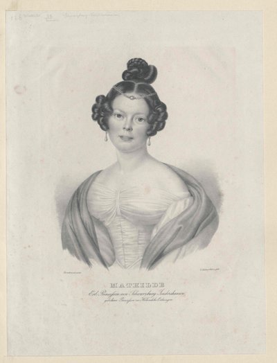 Prinsesse af Hohenlohe-Oehringen Mathilde af Artist Unknown