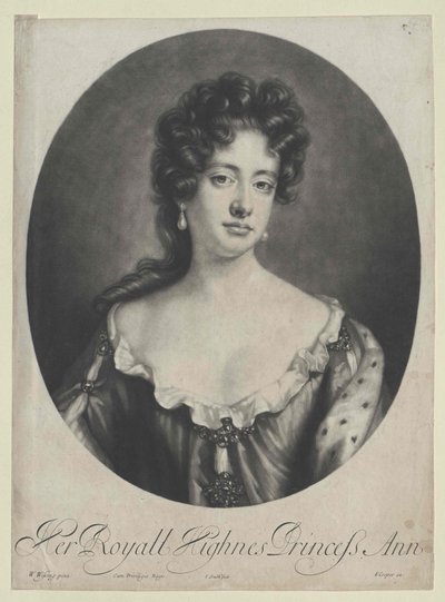 Dronning af England Anne (print) af Artist Unknown