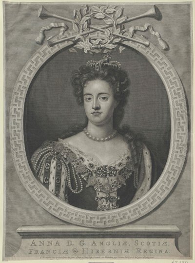 Dronning af England Anne (print) af Artist Unknown
