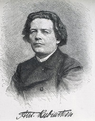 RUBINSTEIN, Anton Grigoryevich (1829-1894). Russisk komponist og pianist. Signeret portræt af Anton Rubinstein. Gravering. af Artist Unknown