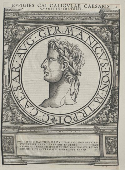 Den romerske kejser Caligula af Artist Unknown