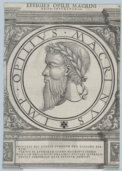 Den romerske kejser Macrinus af Artist Unknown
