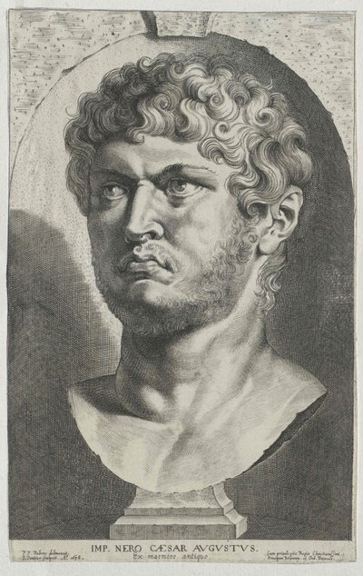 Den romerske kejser Nero (print) af Artist Unknown