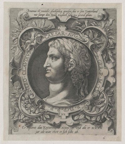 Den romerske kejser Nero (print) af Artist Unknown