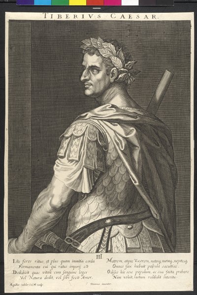 Den romerske kejser Tiberius af Artist Unknown