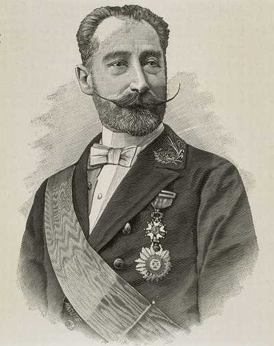 SALVADOR RODRIGANEZ, Amos (1845-1922). Spansk politiker og ingeniør. Gravering. af Artist Unknown