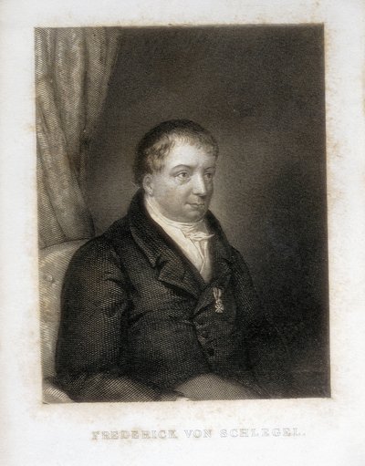 SCHLEGEL, Friedrich von (1772-1829). Tysk digter, kritiker og lærd. Kritisk leder af den tyske romantik. Gravering. af Artist Unknown