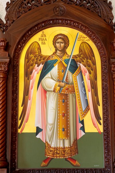 Sankt Michael-ikonet. Katedral, Harissa, 2022 (foto) af Artist Unknown