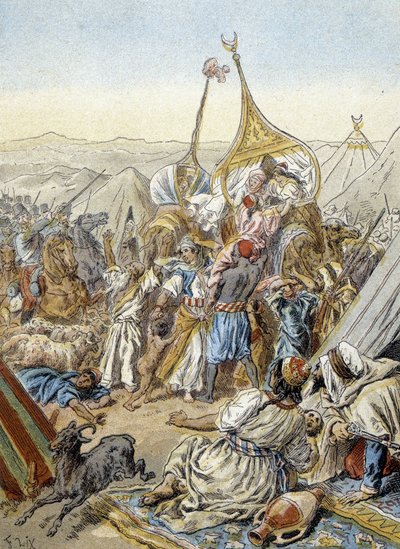 Smalah (eller smala) af Abd el Kader (Abd El-Kader) (1843) taget af hertugen af Aumale. af Artist Unknown