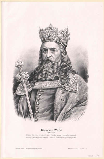 Den store konge af Polen Kasimir III af Artist Unknown