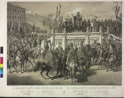 Edsaflæggelsen i pest den 8. juni 1867 af Artist Unknown