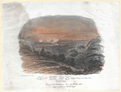 Wien om natten fra den 28. og 29. Oktober 1848. optegnelse fra Kahlenberge (top) af Artist Unknown