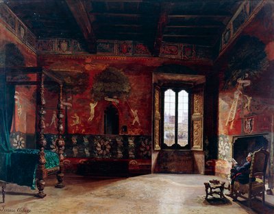 Interiør, Arturo Ferrari (1861-1932), olie på lærred af Arturo Ferrari