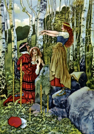 Som du vil, The Mock Marriage of Orlando and Rosalind, ca. 1880 (gravering) af Artus Scheiner