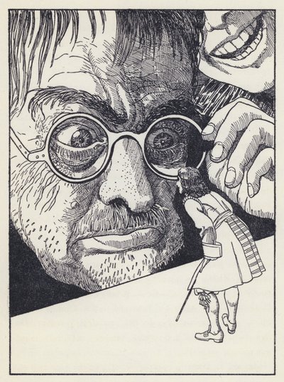 Illustration til Gullivers rejser af Jonathan Swift (litho) af Artus Scheiner