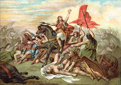 Slaget ved Tolbiac (omvendelse af Clovis) af Ary (after) Scheffer